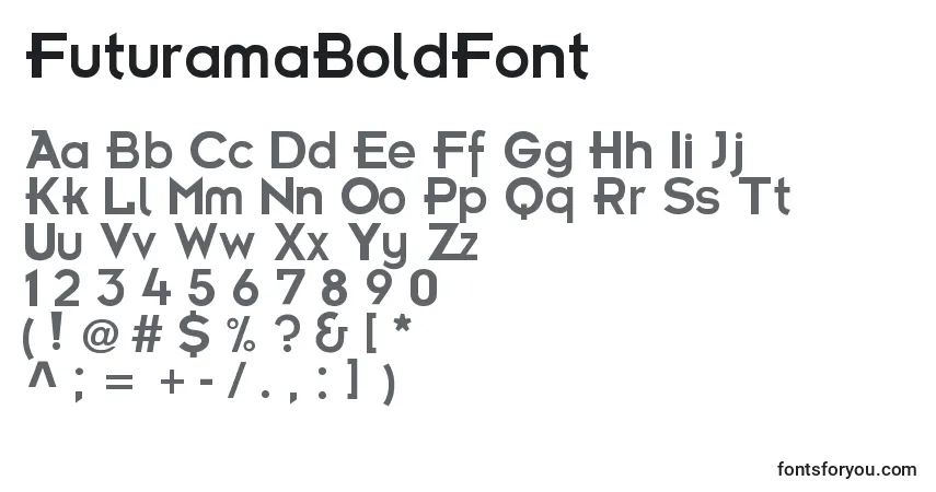Шрифт FuturamaBoldFont – алфавит, цифры, специальные символы