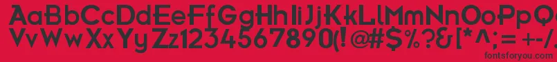 Więcej informacji o czcionce FuturamaBoldFont Czcionka FuturamaBoldFont – czarne czcionki na czerwonym tle