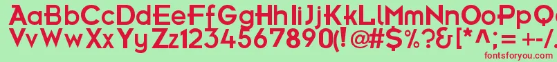 フォントFuturamaBoldFont – 赤い文字の緑の背景