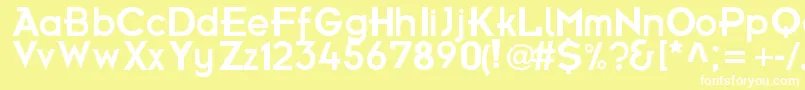 Fonte FuturamaBoldFont – fontes brancas em um fundo amarelo