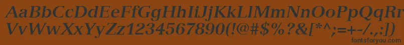 VersaillesLt76BoldItalic-fontti – mustat fontit ruskealla taustalla
