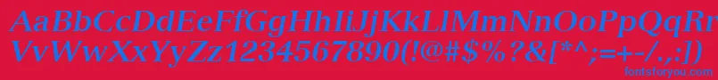 VersaillesLt76BoldItalic Font – Blue Fonts on Red Background