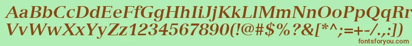 VersaillesLt76BoldItalic Font – Brown Fonts on Green Background