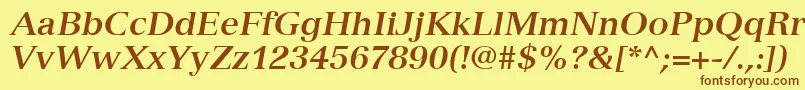 VersaillesLt76BoldItalic Font – Brown Fonts on Yellow Background