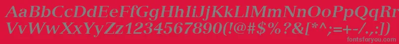 VersaillesLt76BoldItalic Font – Gray Fonts on Red Background