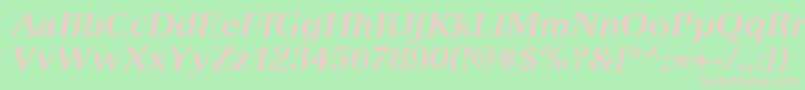 VersaillesLt76BoldItalic-fontti – vaaleanpunaiset fontit vihreällä taustalla