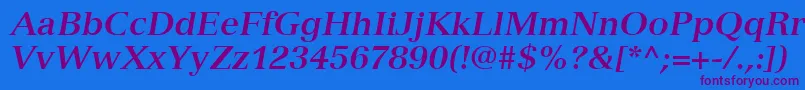 VersaillesLt76BoldItalic Font – Purple Fonts on Blue Background