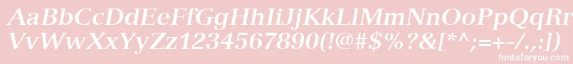 VersaillesLt76BoldItalic Font – White Fonts on Pink Background