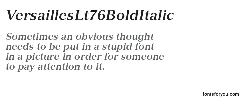 Review of the VersaillesLt76BoldItalic Font