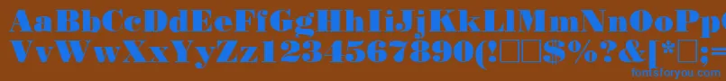 Poster Font – Blue Fonts on Brown Background