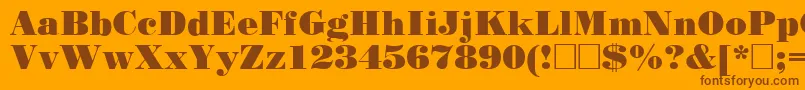 Poster Font – Brown Fonts on Orange Background
