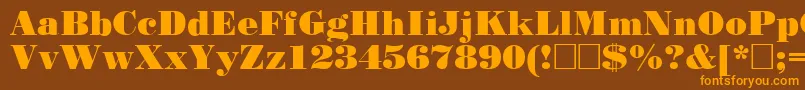Poster Font – Orange Fonts on Brown Background