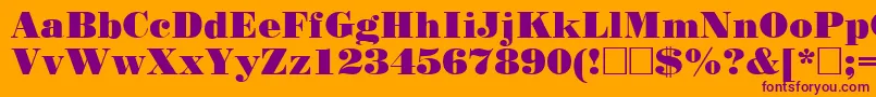 Poster Font – Purple Fonts on Orange Background