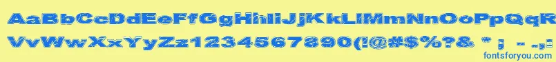 Cfcrackedstone Font – Blue Fonts on Yellow Background