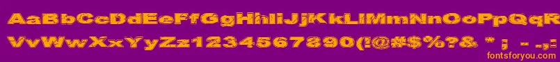 Cfcrackedstone Font – Orange Fonts on Purple Background