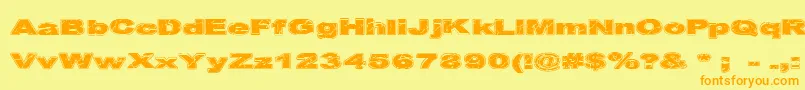 Cfcrackedstone Font – Orange Fonts on Yellow Background