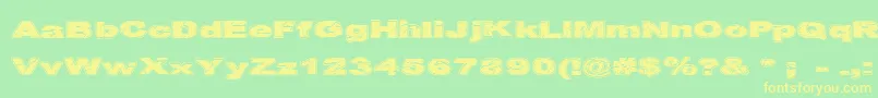 Cfcrackedstone Font – Yellow Fonts on Green Background