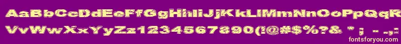 Cfcrackedstone Font – Yellow Fonts on Purple Background