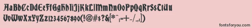 フォントDsBradleyContour – ピンクの背景に黒い文字