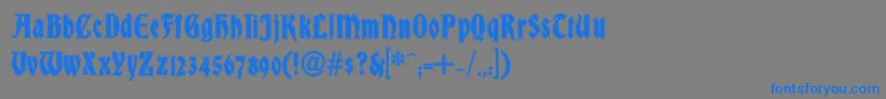 DsBradleyContour Font – Blue Fonts on Gray Background