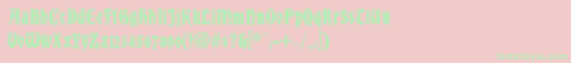 フォントDsBradleyContour – ピンクの背景に緑の文字