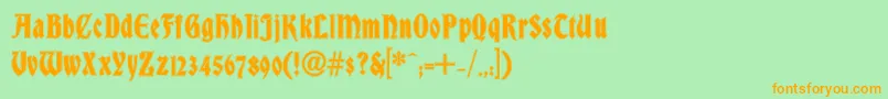DsBradleyContour Font – Orange Fonts on Green Background