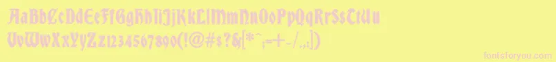 Шрифт DsBradleyContour – розовые шрифты на жёлтом фоне