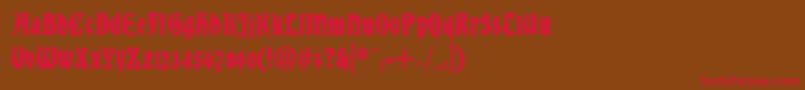 DsBradleyContour Font – Red Fonts on Brown Background