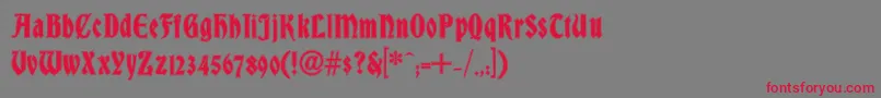 DsBradleyContour Font – Red Fonts on Gray Background