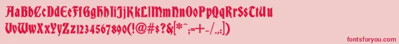 DsBradleyContour Font – Red Fonts on Pink Background