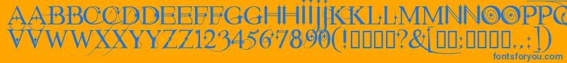 Starstruck Font – Blue Fonts on Orange Background