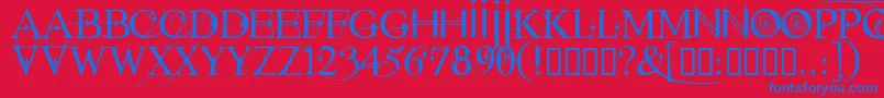 Starstruck Font – Blue Fonts on Red Background
