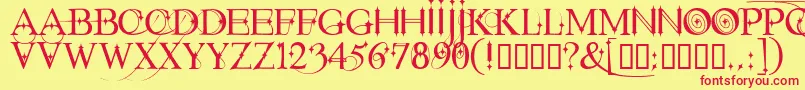 Starstruck Font – Red Fonts on Yellow Background