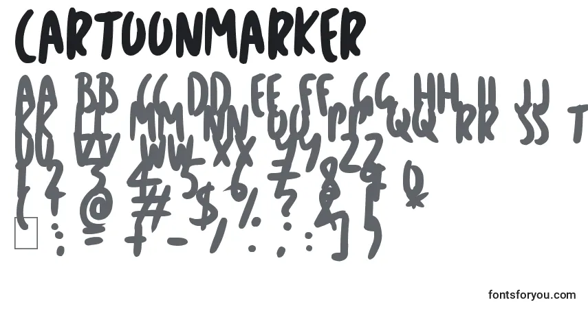 Schriftart CartoonMarker – Alphabet, Zahlen, spezielle Symbole
