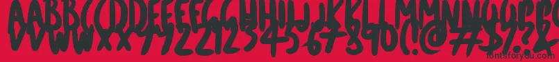 CartoonMarker Font – Black Fonts on Red Background
