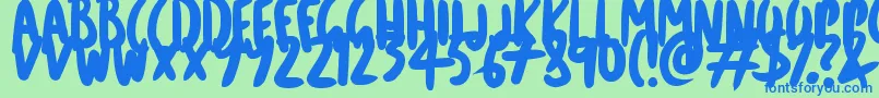 CartoonMarker Font – Blue Fonts on Green Background