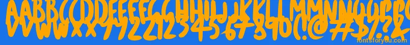 CartoonMarker Font – Orange Fonts on Blue Background