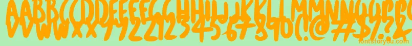 CartoonMarker Font – Orange Fonts on Green Background