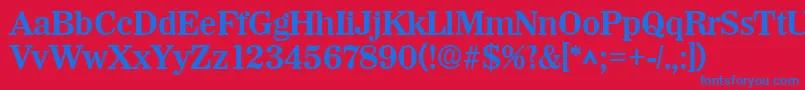フォントWichitaBold – 赤い背景に青い文字