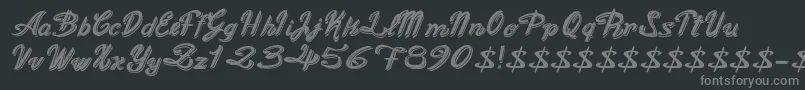 OldFigaroCursive Font – Gray Fonts on Black Background