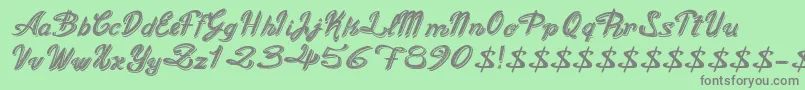 OldFigaroCursive Font – Gray Fonts on Green Background