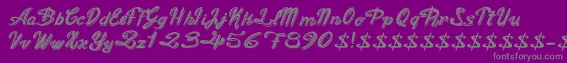 OldFigaroCursive Font – Gray Fonts on Purple Background