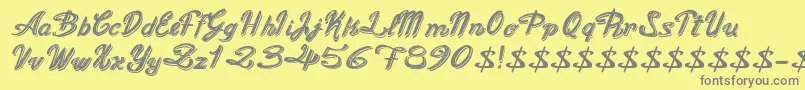 OldFigaroCursive Font – Gray Fonts on Yellow Background