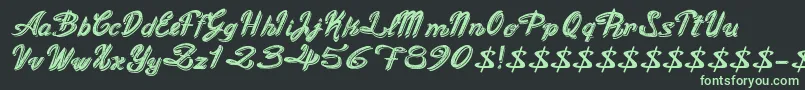 OldFigaroCursive Font – Green Fonts on Black Background