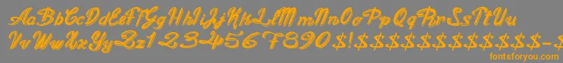 OldFigaroCursive Font – Orange Fonts on Gray Background