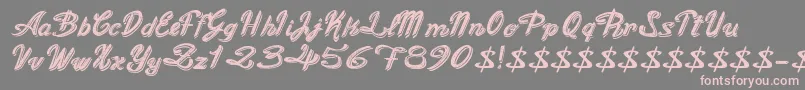 Fonte OldFigaroCursive – fontes rosa em um fundo cinza