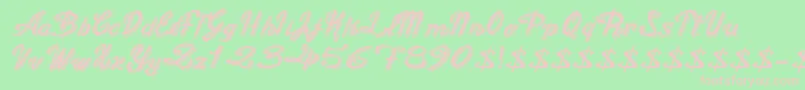 OldFigaroCursive Font – Pink Fonts on Green Background