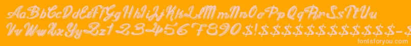 Fonte OldFigaroCursive – fontes rosa em um fundo laranja