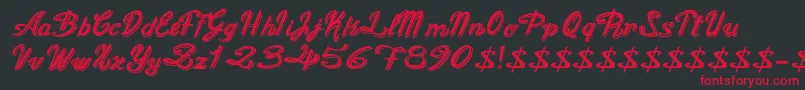 OldFigaroCursive Font – Red Fonts on Black Background