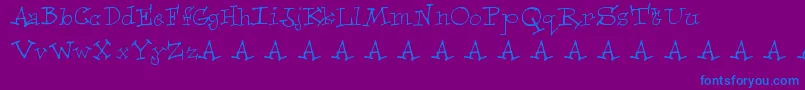 Focaccia Font – Blue Fonts on Purple Background